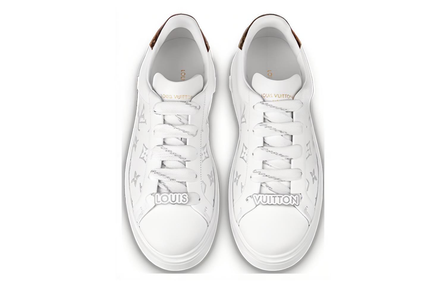 Shop (W) Louis Vuitton Time Out Zapatillas 'Blanco con Monograma Plateado' 1AAJTY