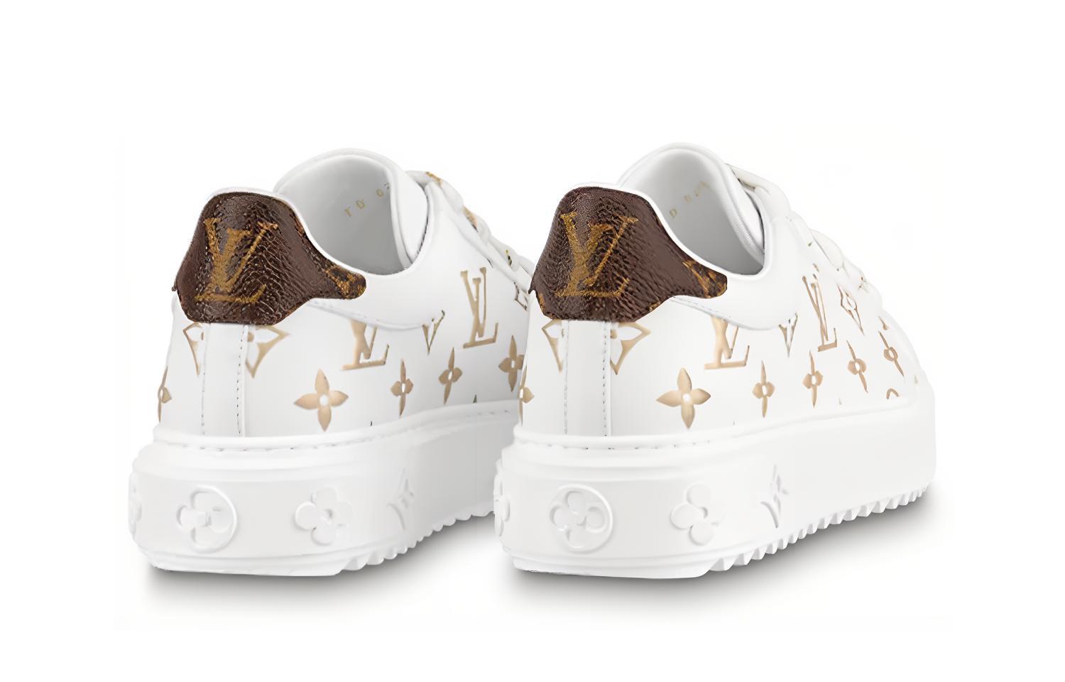 Shop (W) ルイヴィトン タイムアウトスニーカー 白/ゴールドモノグラム 1A9HAV
