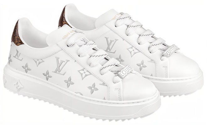 (W) Louis Vuitton Time Out Sneakers 'Putih dengan Monogram Perak' 1A9HB7 Shop (W) Louis Vuitton Time Out Sneakers 'Putih dengan Monogram Perak' 1A9HB7