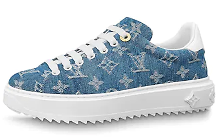(Women) Louis Vuitton Time Out Sneakers Denim-Blue 1A7RB0