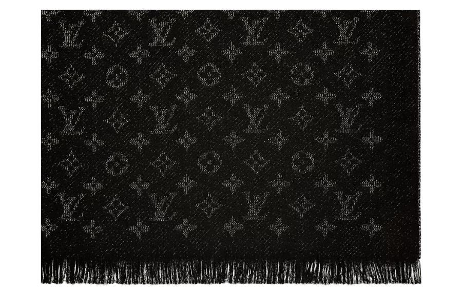(Women) Louis Vuitton Timeless Shiny Monogram Wool Scarf Women’s Black. M70680 圖 3