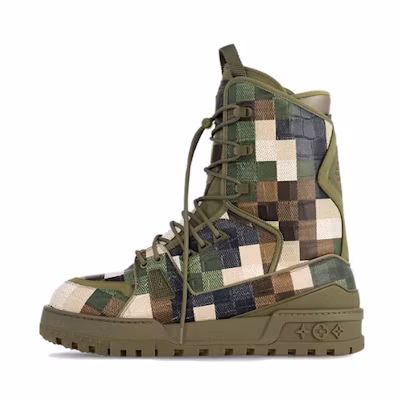 (W) LV Trainer Boot 'Green Leather Low-Top'