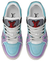 LOUIS VUITTON 訓練師 小牛皮 圓頭繫帶 低筒 板鞋 女款 藍紫 Shop LOUIS VUITTON 訓練師 小牛皮 圓頭繫帶 低筒 板鞋 女款 藍紫