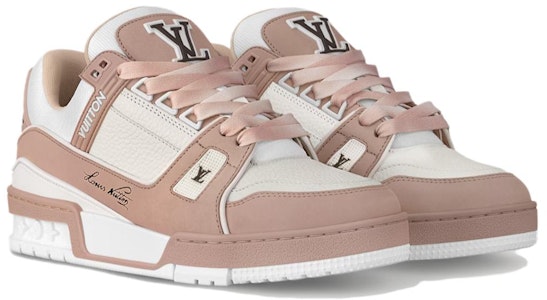 (W) Louis Vuitton Trainer Rendah 'Pink Putih' 1ACX57 Lookbook (W) Louis Vuitton Trainer Rendah 'Pink Putih' 1ACX57