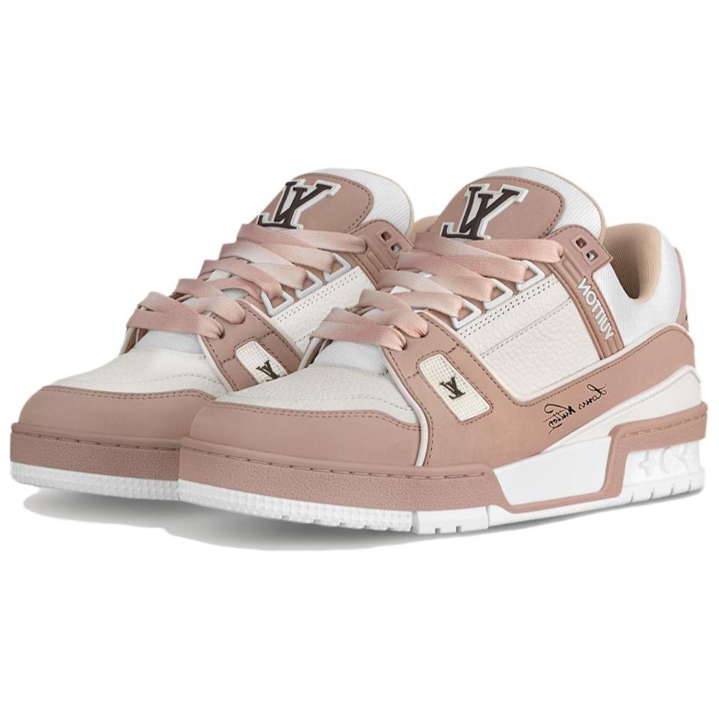 Shop (W) Louis Vuitton Trainer Rendah 'Pink Putih' 1ACX57