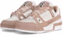 (W) Louis Vuitton Kasut Trainer Low 'Merah Jambu Putih' 1ACX57