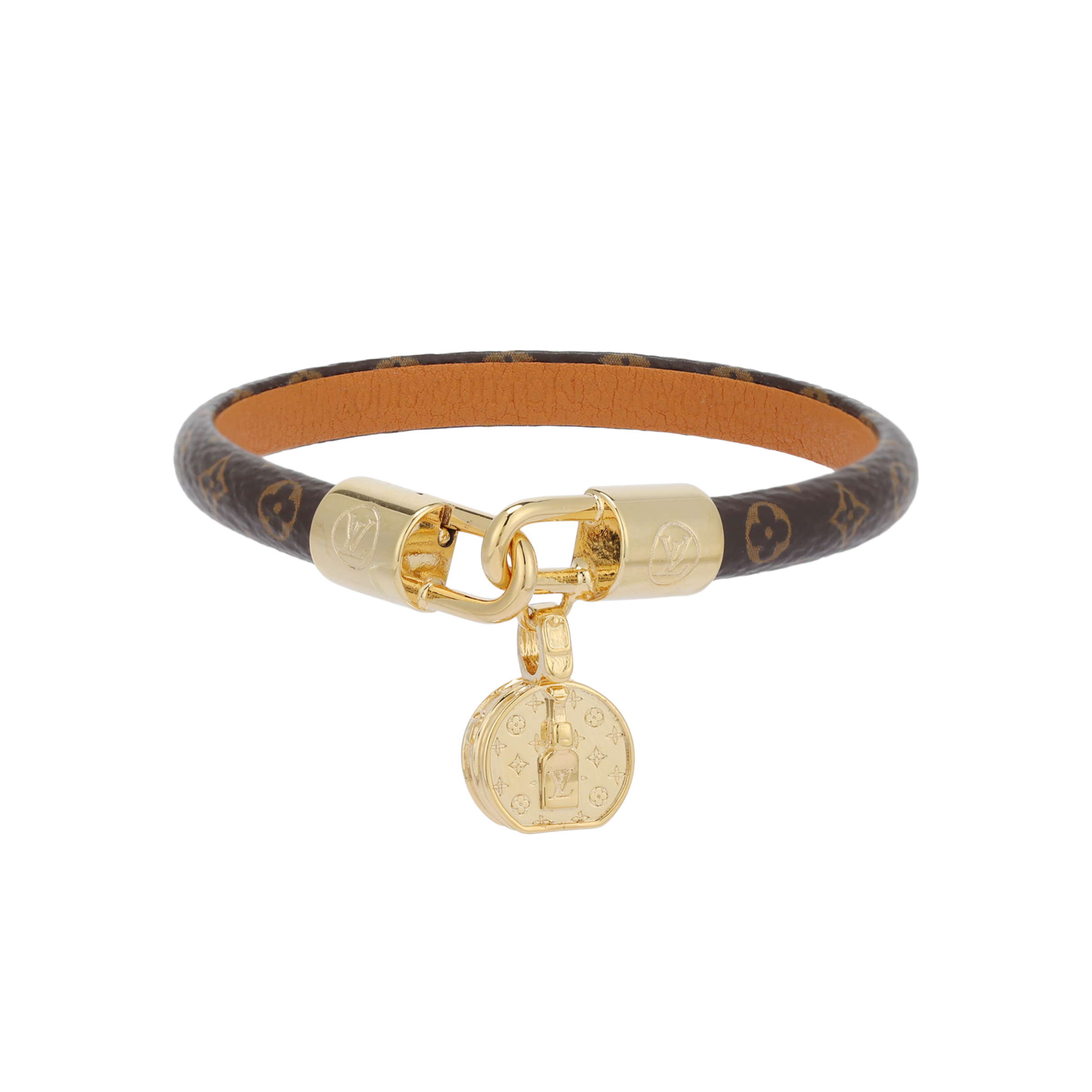 (Women) LOUIS VUITTON Tribute Monogram Calfskin Bracelet Brown M6442