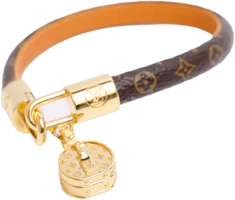 Shop (W) LOUIS VUITTON 致敬款小牛皮手鐲 棕色 M6442