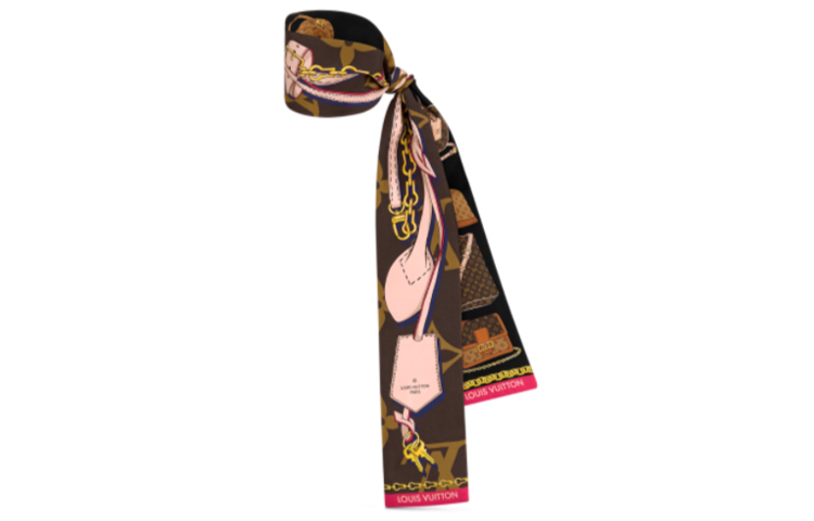 Lookbook (W) 路易威登復古絲印髮帶絲巾褐色女用 M76235