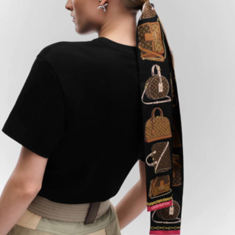 Purchase (W) 路易威登復古絲印髮帶絲巾褐色女用 M76235