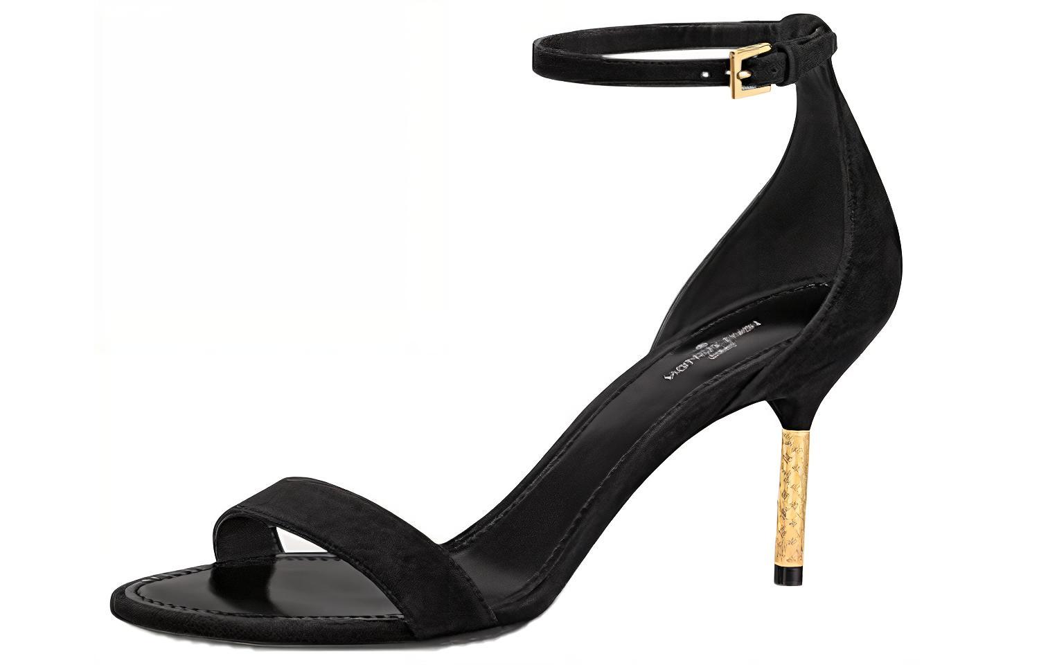 (Women) Louis Vuitton Ultimate High Heel Casual Sandals 'Black Minimalist' 1A9671
