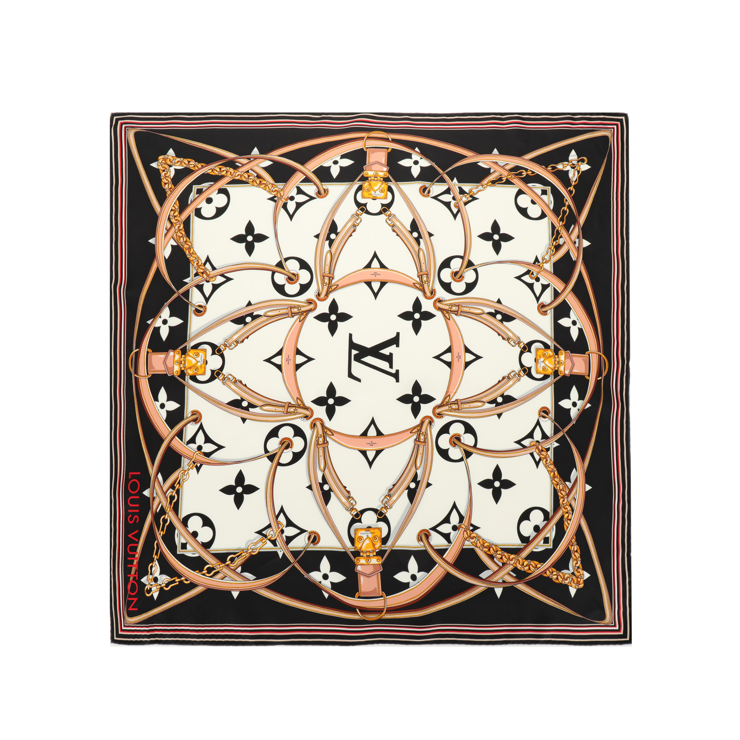 (Women) LOUIS VUITTON Ultimate Monogram Bohemian Scarf for Women - Black & White. M76649