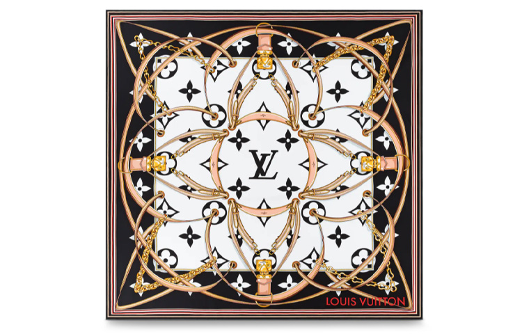 (Women) LOUIS VUITTON Ultimate Monogram Bohemian Scarf for Women - Black & White. M76649 圖 2