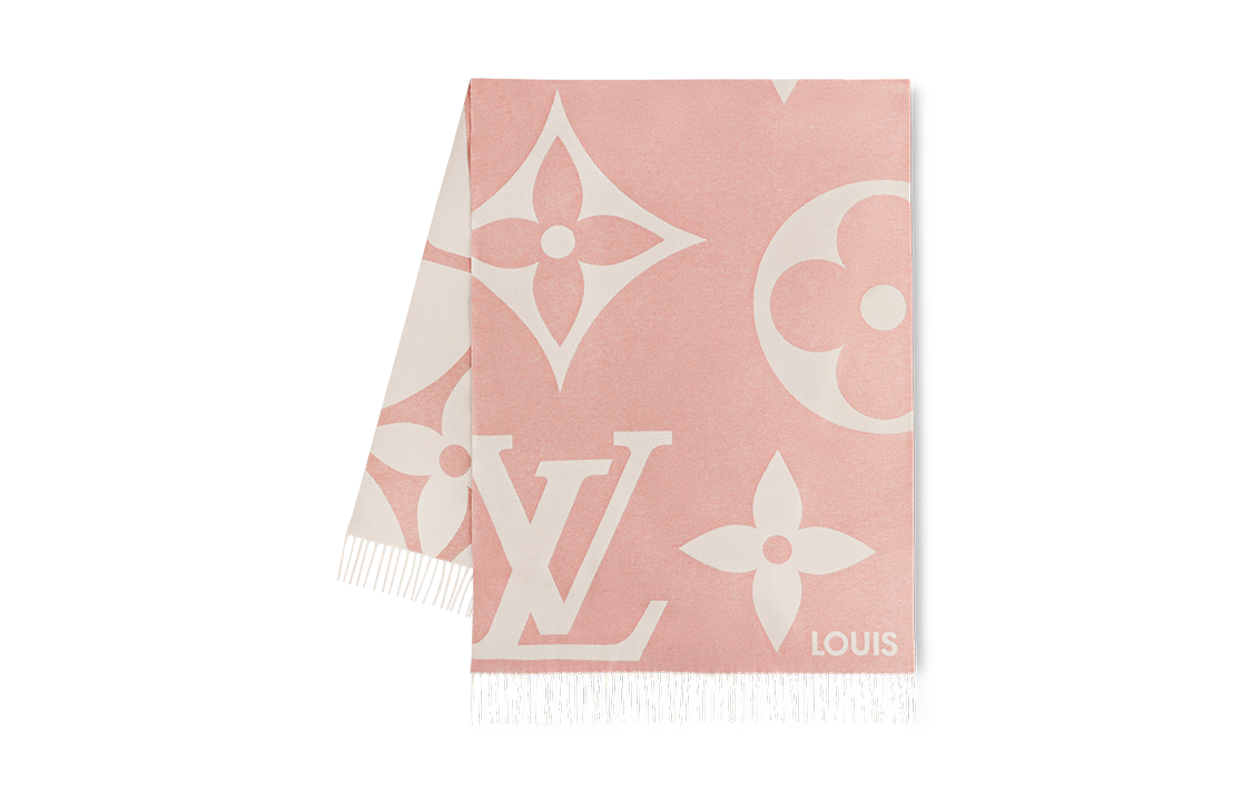 (Women) LOUIS VUITTON Ultimate Shine Large Monogram Scarf Pink Accessory M78917