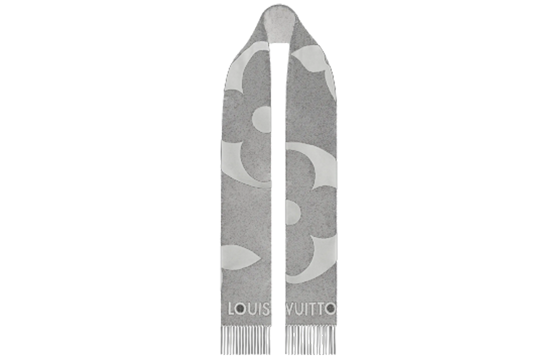 (Women) LOUIS VUITTON Ultimate Shine Silk Wool Logo Print Scarf for Women M78120 圖 3