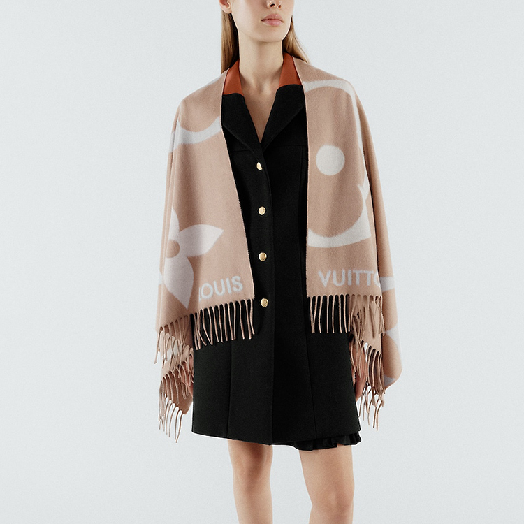 (Women) Louis Vuitton Ultimate Tassel Fringe Knit Scarf Brown . M78933 圖 4