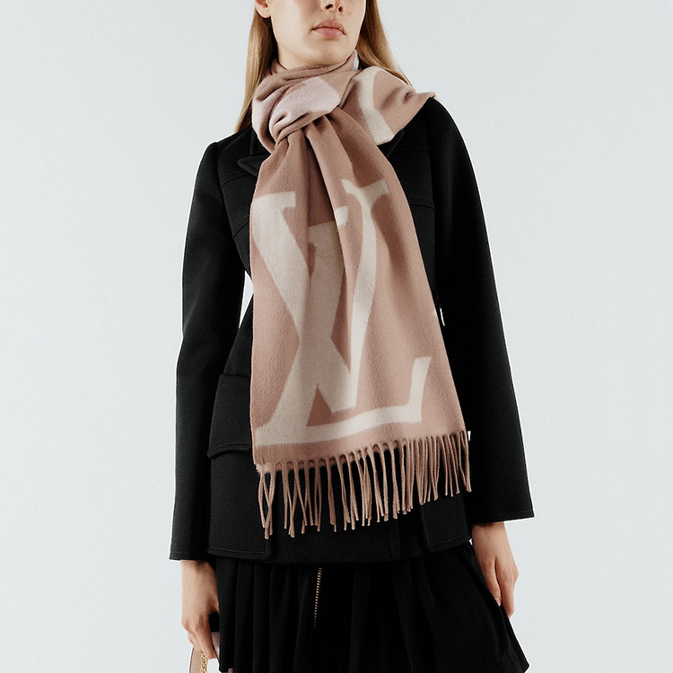 (Women) Louis Vuitton Ultimate Tassel Fringe Knit Scarf Brown . M78933 圖 5