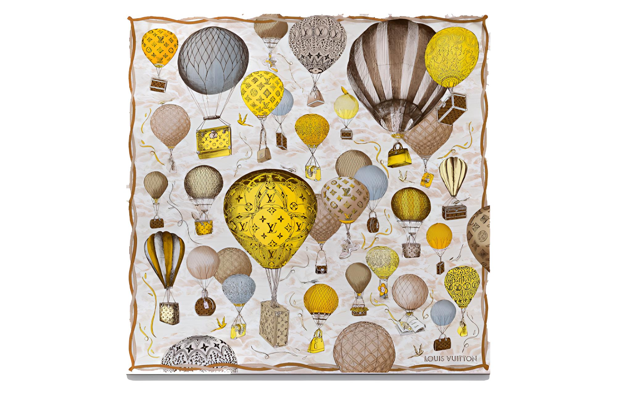 (Women) LOUIS VUITTON Up And Away  Silk Scarf with Decorative Pattern. M78366