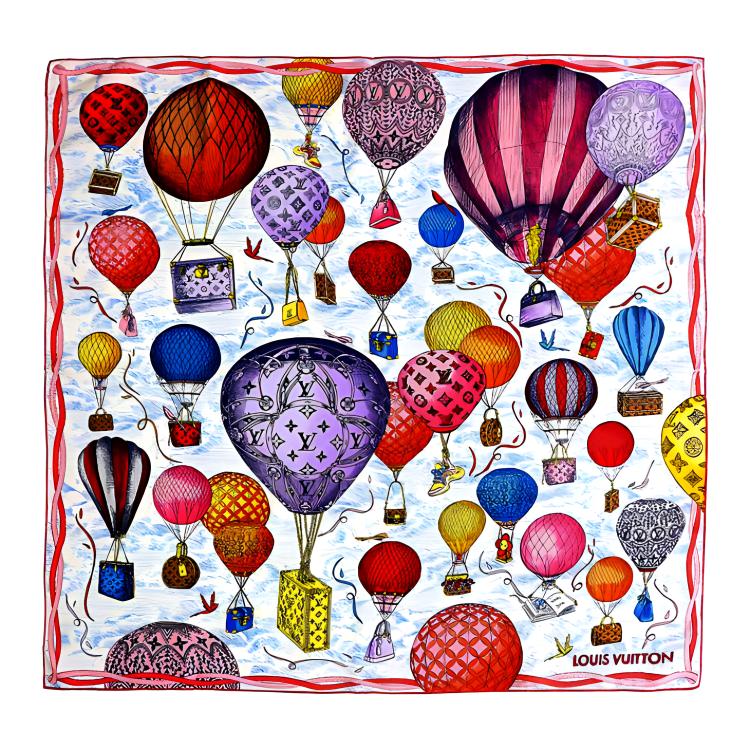 (Women) Louis Vuitton Up And Away Stylish Silk Scarf for Women. M77662