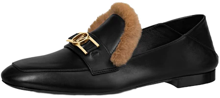 (Women) Louis Vuitton Upper Case 'Calfskin Mink Fur Loafer Black' 1A86UB (Women) Louis Vuitton Upper Case 'Calfskin Mink Fur Loafer Black' 1A86UB