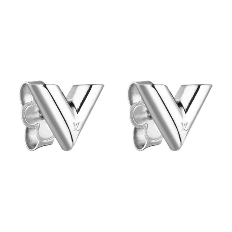 (Women) LOUIS VUITTON V Series Metal Stud Earrings M63208