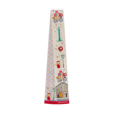 (Women) LOUIS VUITTON Vivienne Cartoon Beige Silk Scarf for Women M77933
