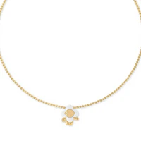 Order (W) Collar de oro grabado Louis Vuitton Vivienne Holidays Logo para mujer. m02120