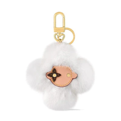 (Women) LOUIS VUITTON Vivienne Holidays White Mink Fur Keychain for Women. M02300