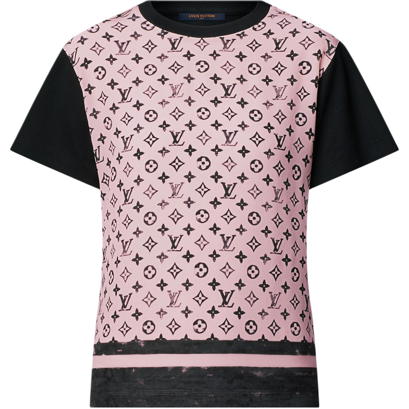 (Women) Louis Vuitton Washed Letter Print Cotton Oversized T-Shirt Desert Pink 1AIB00