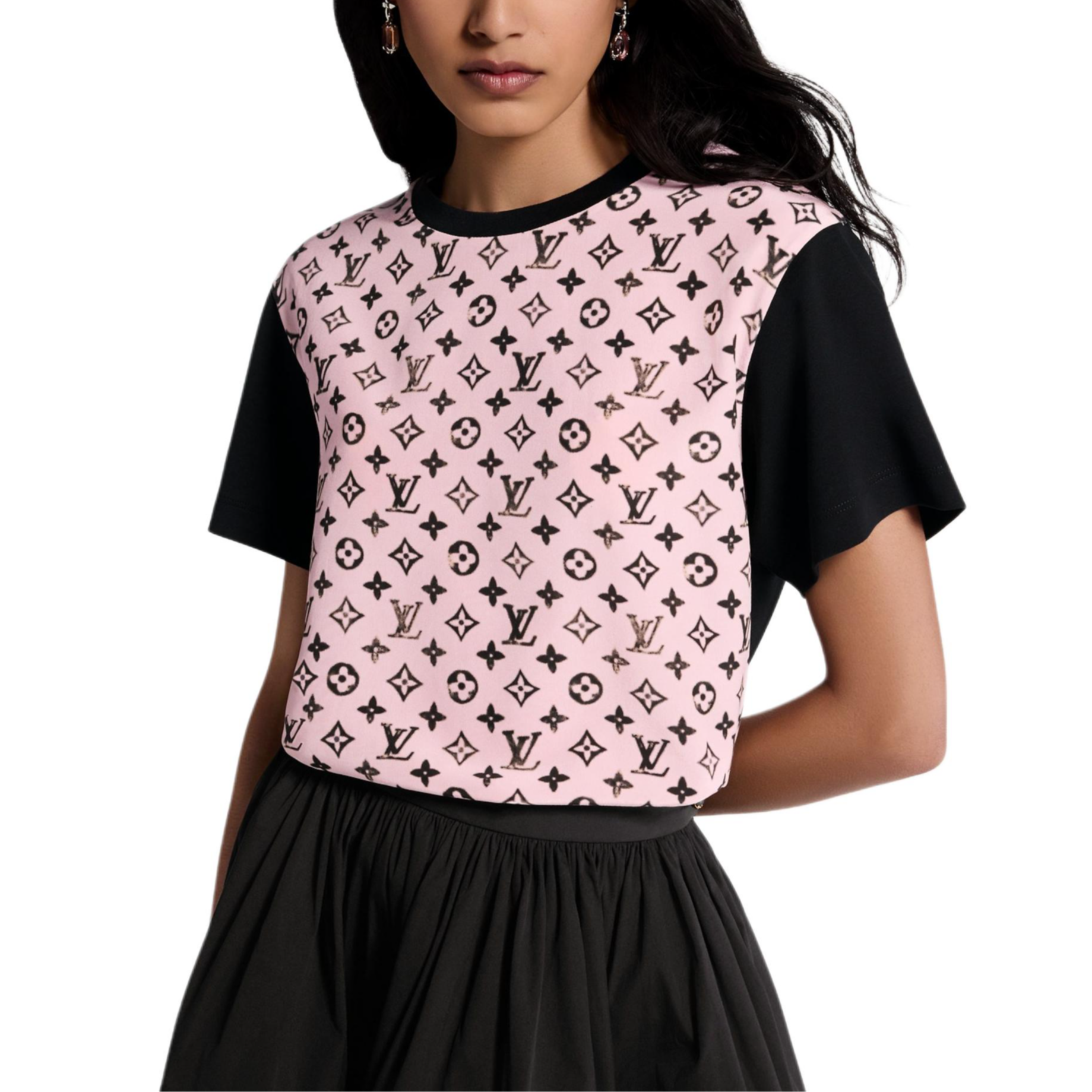 (Women) LOUIS VUITTON Washed Letter Print Oversized Cotton T-Shirt Women Desert Rose 1AIB01 圖 6