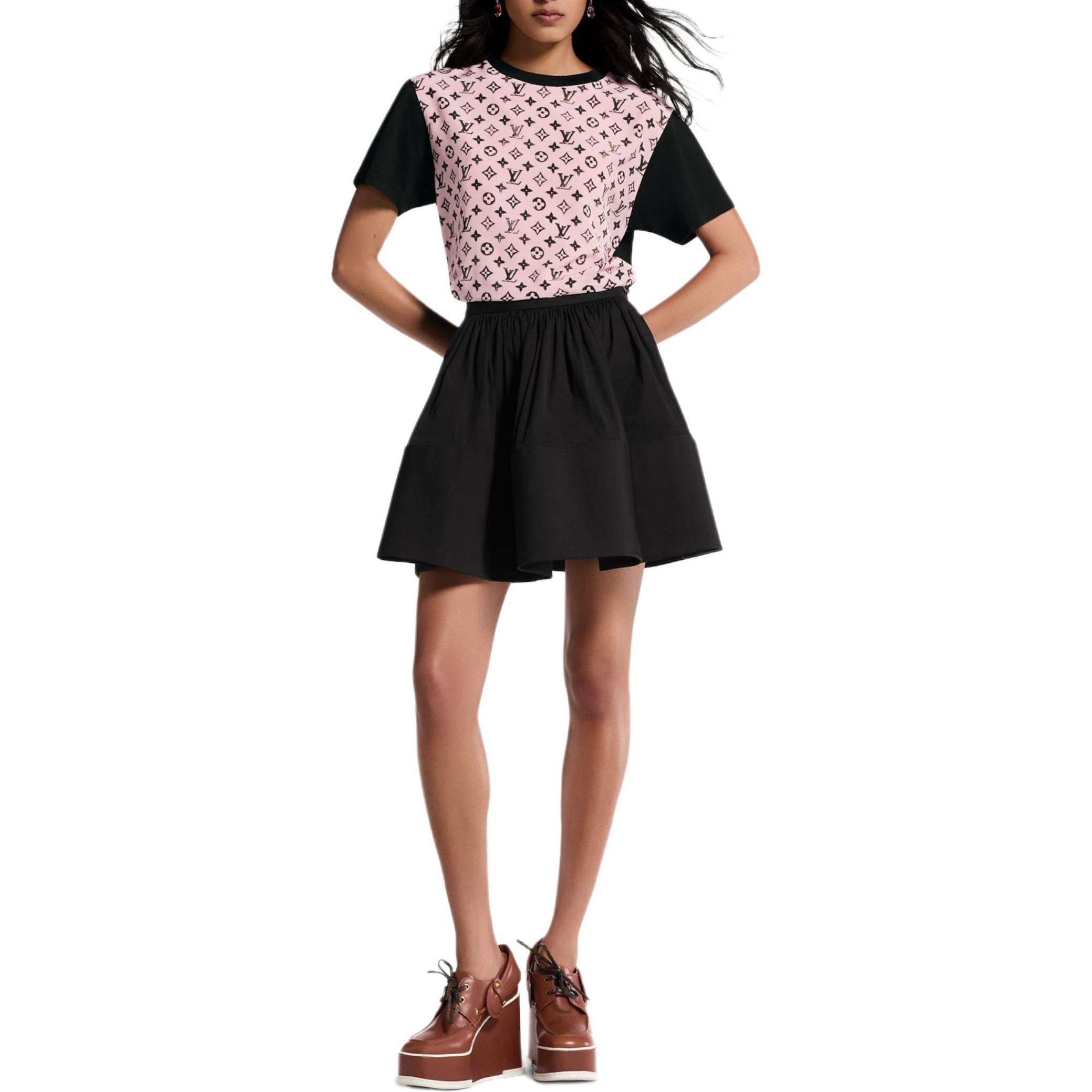 (Women) Louis Vuitton Washed Logo Print Oversized Cotton T-Shirt Women Desert Rose 1AIAZW 圖 5