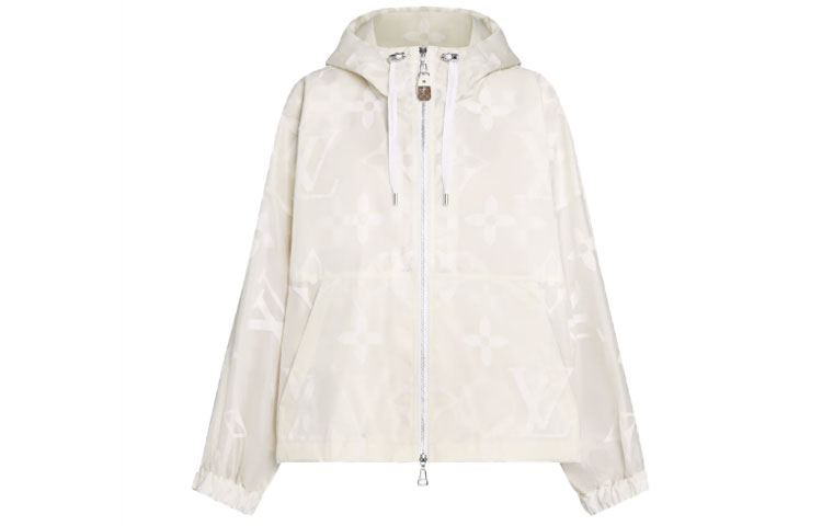 Order (W) 路易威登白色休閒字母印花連帽外套 1A93J9