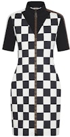 (Women) LOUIS VUITTON White Checkered Pattern A-Line Short Sleeve Dress 1A83RQ (Women) LOUIS VUITTON White Checkered Pattern A-Line Short Sleeve Dress 1A83RQ