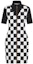 Buy (W) 루이비통 화이트 체크 패턴 A라인 반소매 드레스 1A83RQ