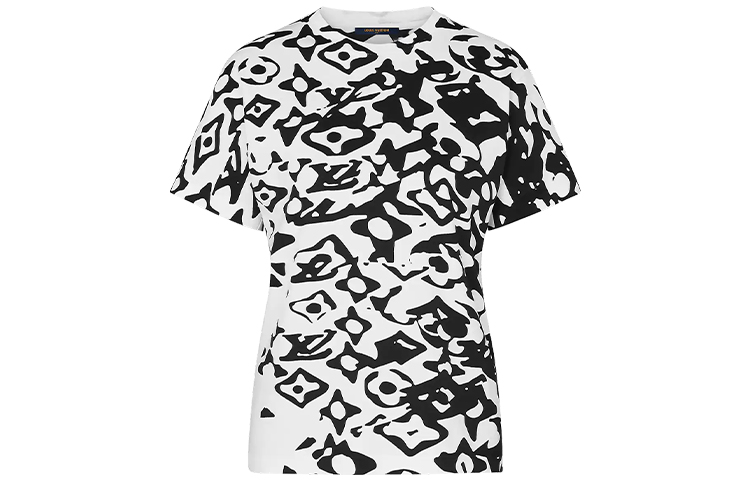 (Women) Louis Vuitton White Cotton Knit Short Sleeve T-Shirt 1A8B49