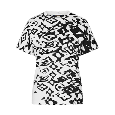 (Women) Louis Vuitton White Cotton Knit Short Sleeve T-Shirt 1A8B49