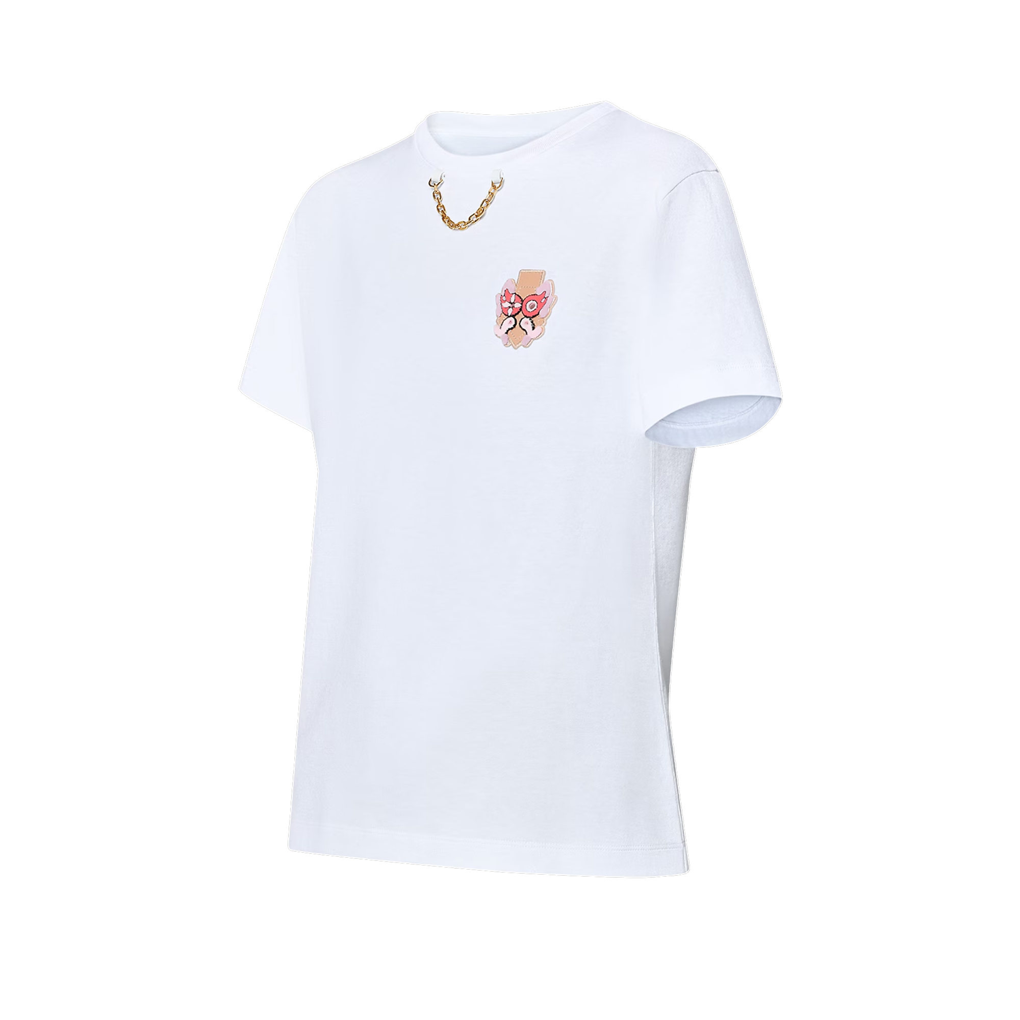 (Women) Louis Vuitton White Logo Patch Crewneck T-Shirt 1AFKEG 圖 4