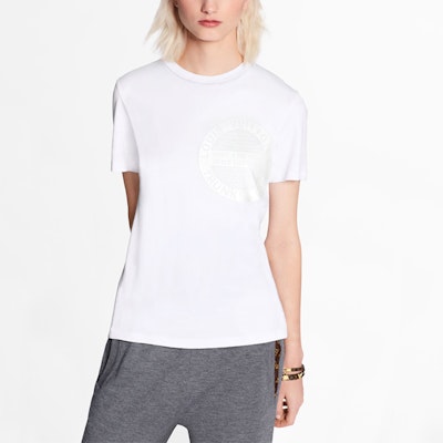 (W) LOUIS VUITTON Baju-T Lengan Pendek Cetakan Putih 1A4PFK Lookbook (W) LOUIS VUITTON Baju-T Lengan Pendek Cetakan Putih 1A4PFK