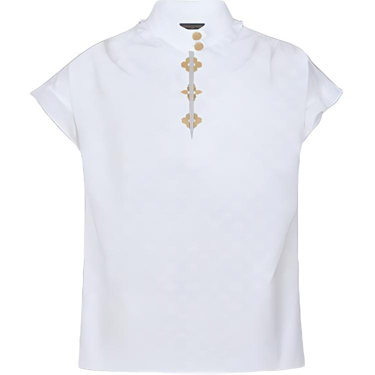 Lookbook (Women) LOUIS VUITTON White Sleeveless Shirt with Solid Logo Print Design. 1A5M07