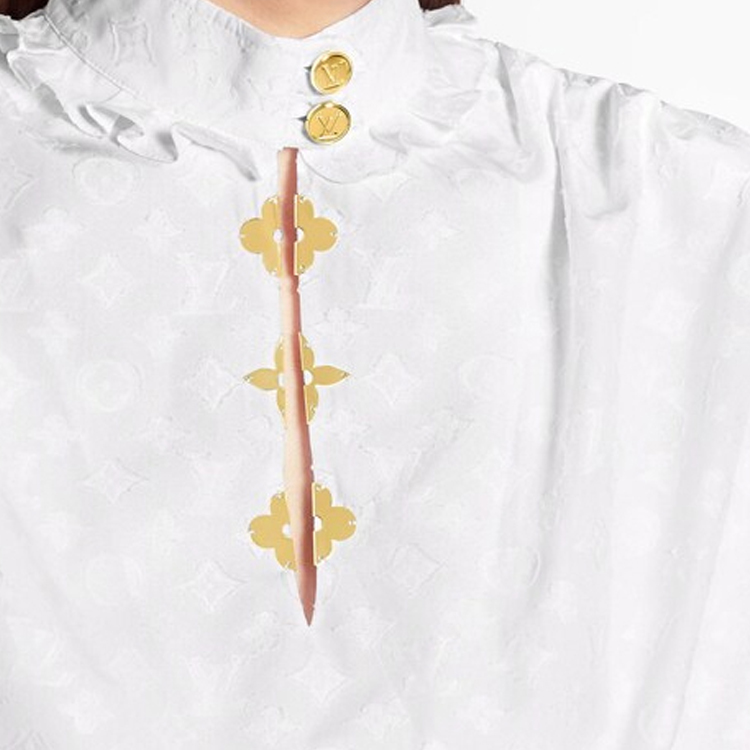 Sizing (Women) LOUIS VUITTON White Sleeveless Shirt with Solid Logo Print Design. 1A5M07