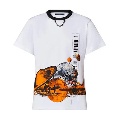 (Women) LOUIS VUITTON White Starry Print Crewneck Short-Sleeve T-Shirt 1A9MVU