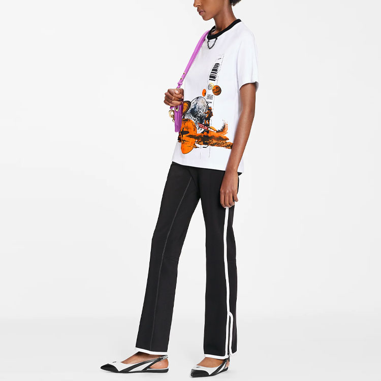 (Women) LOUIS VUITTON White Starry Print Crewneck Short-Sleeve T-Shirt 1A9MVU 圖 4