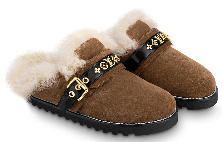 Shop (Women) Louis Vuitton Winterbreak 'Brown Suede Slipper' 1A94Z0