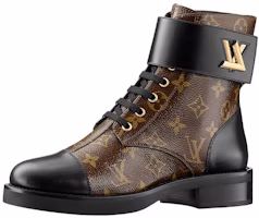 (Women) Louis Vuitton Wonderland Flat Ranger Boots 'Brown Monogram' 1AAV5W (Women) Louis Vuitton Wonderland Flat Ranger Boots 'Brown Monogram' 1AAV5W
