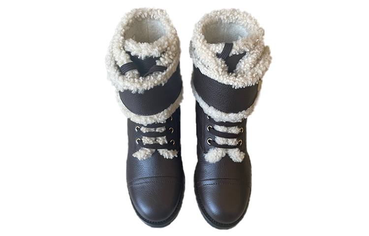 Lookbook (W) But Louis Vuitton Wonderland Shearling Boots 'Hitam' 1A4FJ7