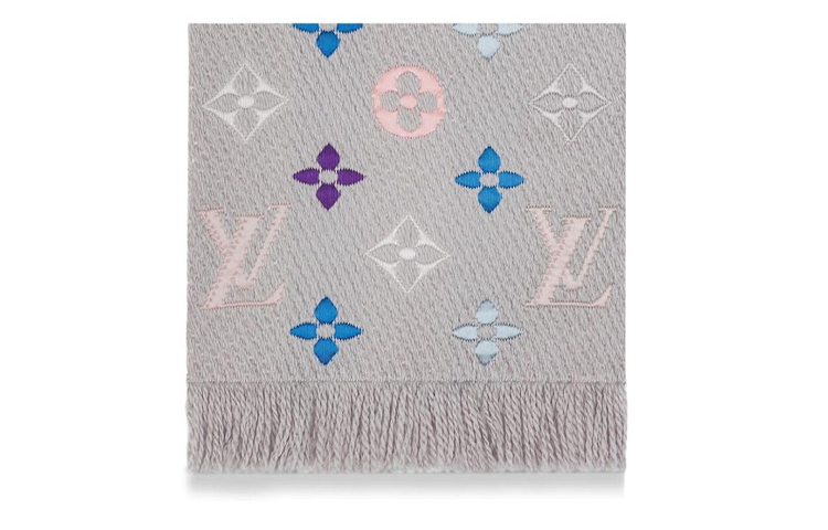(Women) LOUIS VUITTON Wool Silk Scarf with Tassels - Rainbow Multicolor M75874 圖 4