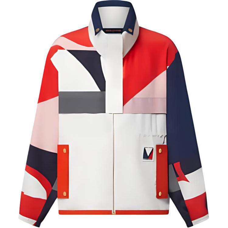 (Women) LOUIS VUITTON America's Cup FW24 Geometric Zip High-Neck Jacket Multicolor Women 1AFZDK