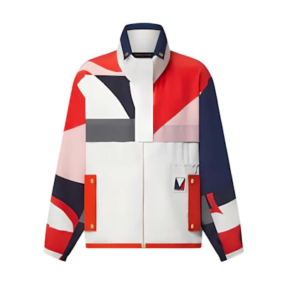 (Women) LOUIS VUITTON America's Cup FW24 Geometric Zip High-Neck Jacket Multicolor Women 1AFZDK