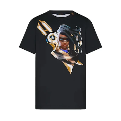 (Women) LOUIS VUITTON League of Legends Cartoon Print T-Shirt Black 1A7SUM
