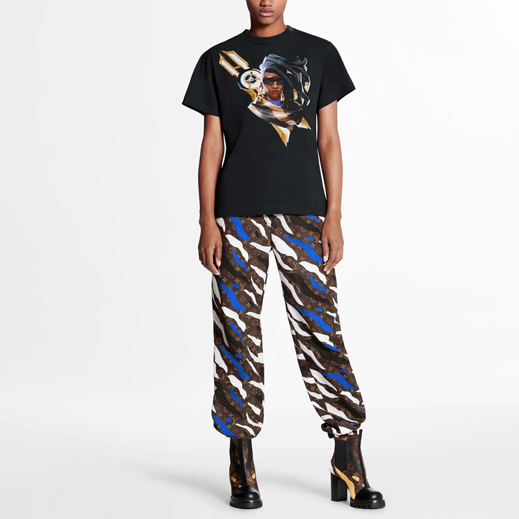 (Women) LOUIS VUITTON League of Legends Cartoon Print T-Shirt Black 1A7SUM 圖 3